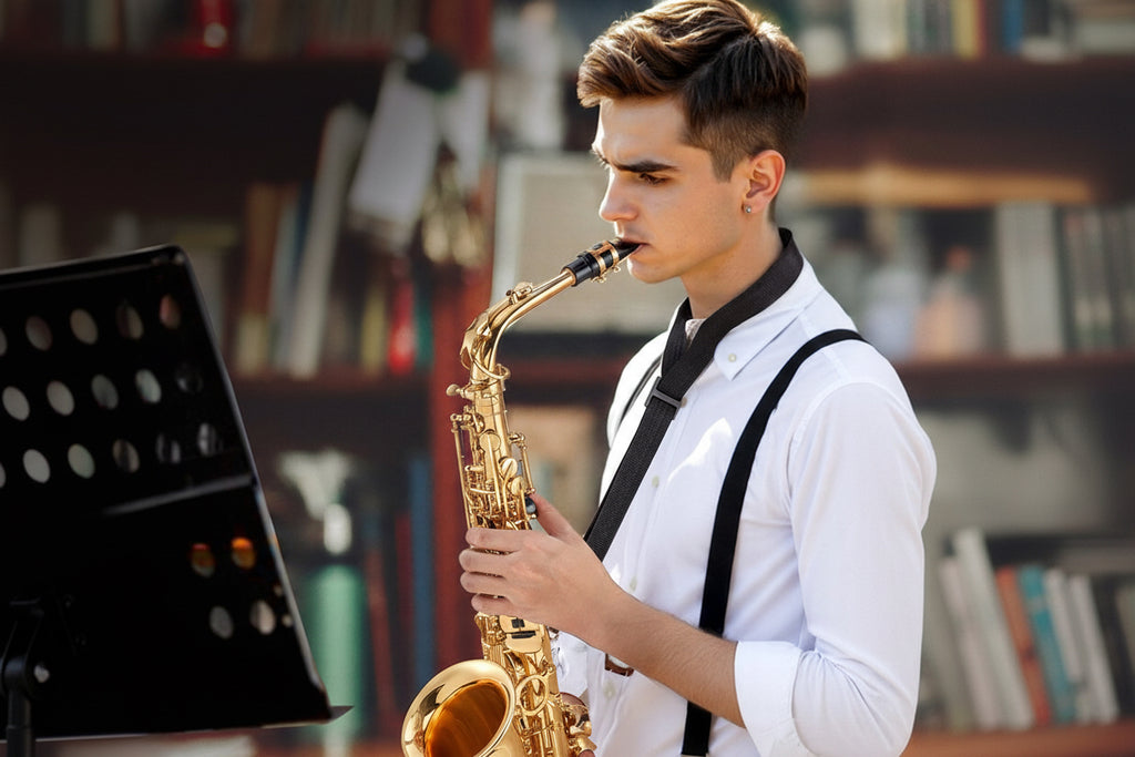 Alto Saxophone, E Flat, Brass Saxophone Beginner Kit With Carrying Case, Mouthpiece, Straps, Cleaning Cloth Rod, Gloves, Grease, Neck Strap, 23 Keys Alto Sax Kit, For Beginners Students, Gold