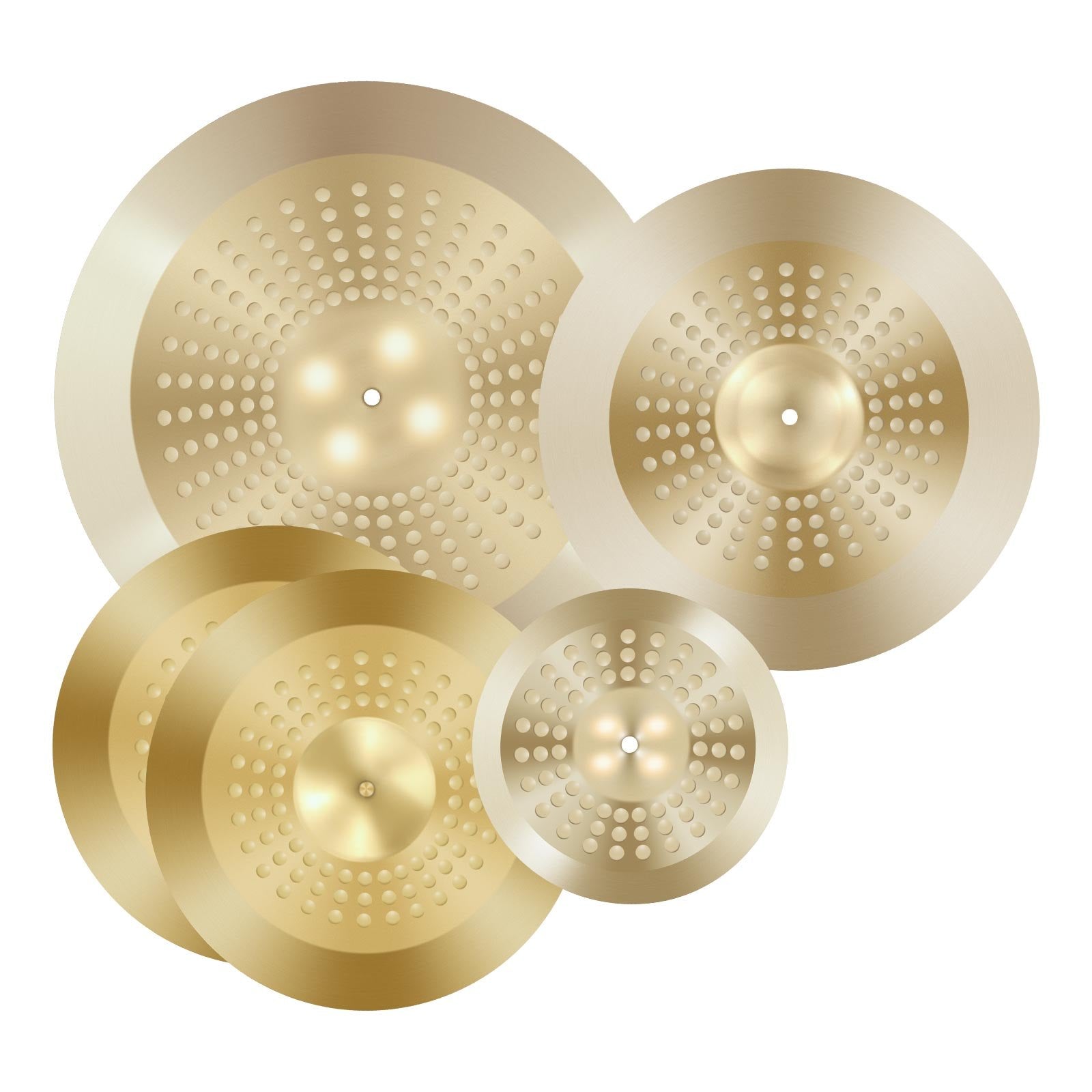 Cymbal Pack, 4 Pieces Cymbals For Drum Set, Alloy Cymbals Drum Set Includes 14-inch Hi-Hats, 16-inch Crash, 20-inch Ride, 10-inch Splash, Drumsticks & Cymbal Bag, Alloy Cymbal Pack For Drummer