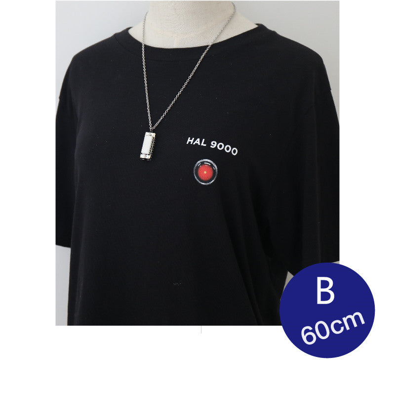 Harmonica Necklace That Can Be Blown, Cool, Literary And Artistic Whistle Couple Pendant Chain