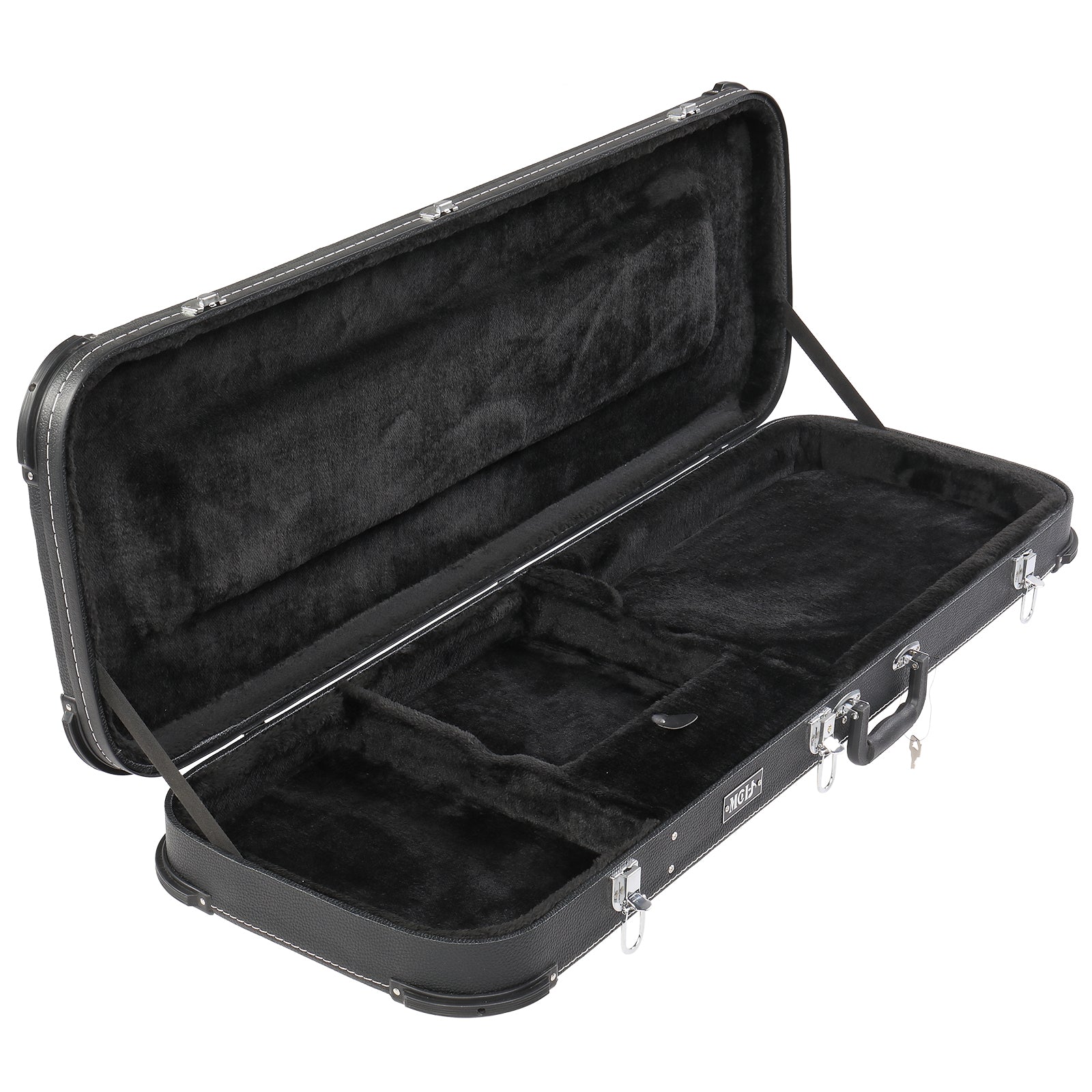 PVC Square Angle Black Electric Guitar Leather Box