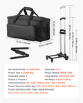 Rolling DJ Cable Bag, 1680D, Padded File Gig Bag With Wheels, 6 Detachable Divider, Travel Storage Music Gear Case, For Professional DJ Gear, Musical Instrument And Accessories, Sound Equipment