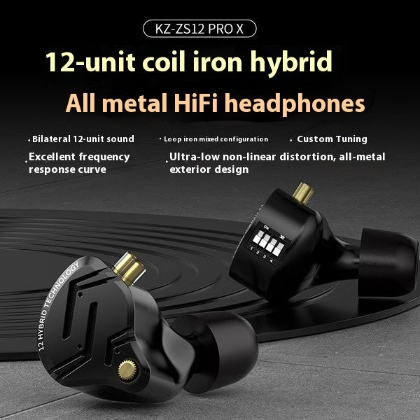 12-unit Circle Iron Earphone Adjustable Tone Monitor In-ear Changeable Wire