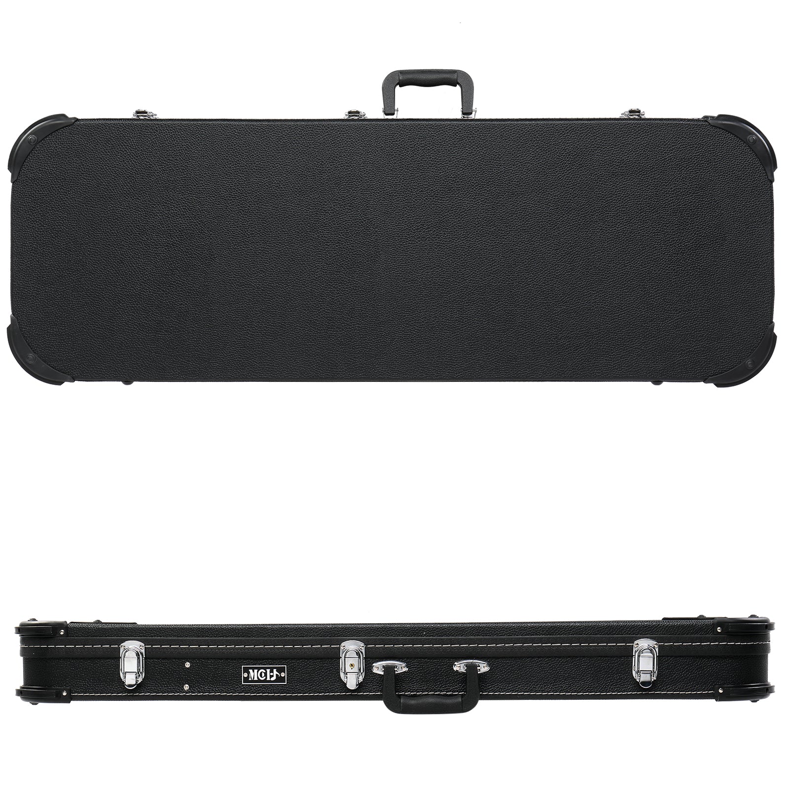 PVC Square Angle Black Electric Guitar Leather Box