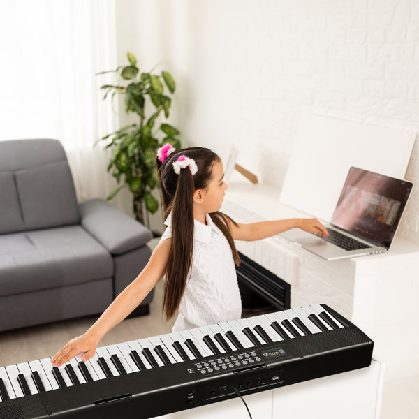 61 Key Half Hammer Keyboard, Portable And Foldable, Black Electronic Keyboard,  Prohibited From Selling AM