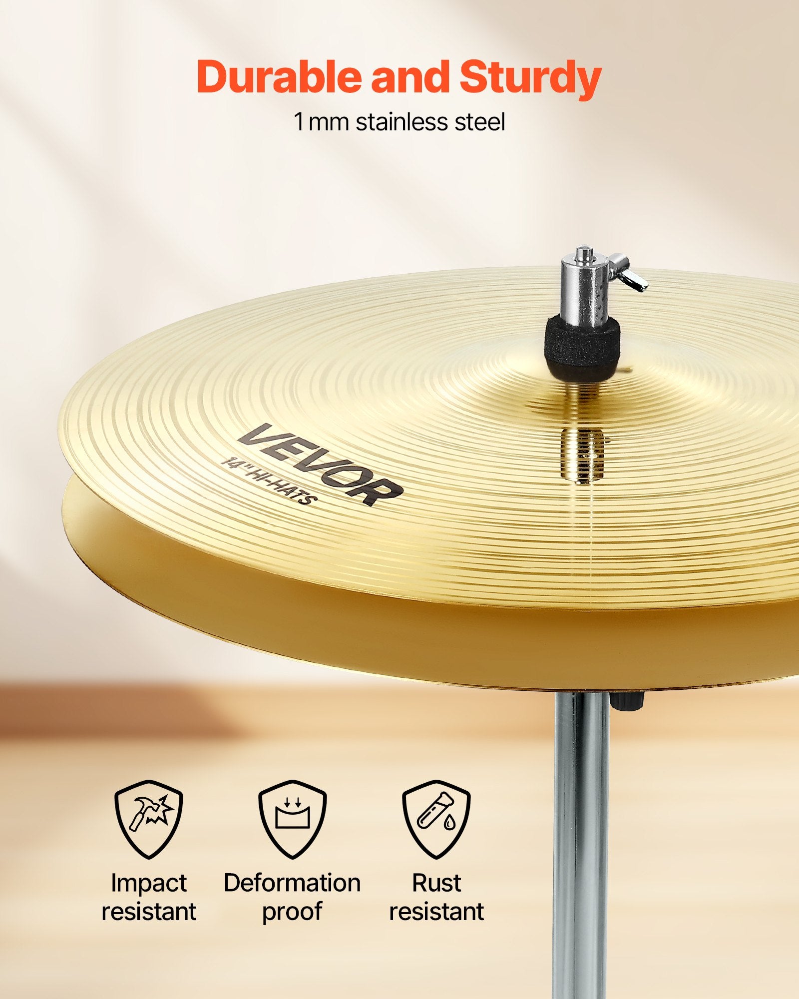 Cymbal Pack, 4 Pieces Cymbals For Drum Set, Alloy Cymbals Drum Set Includes 14-inch Hi-Hats, 16-inch Crash, 18-inch Crash, 20-inch Ride, Drumsticks & Cymbal Bag, Alloy Cymbal Pack For Drummer