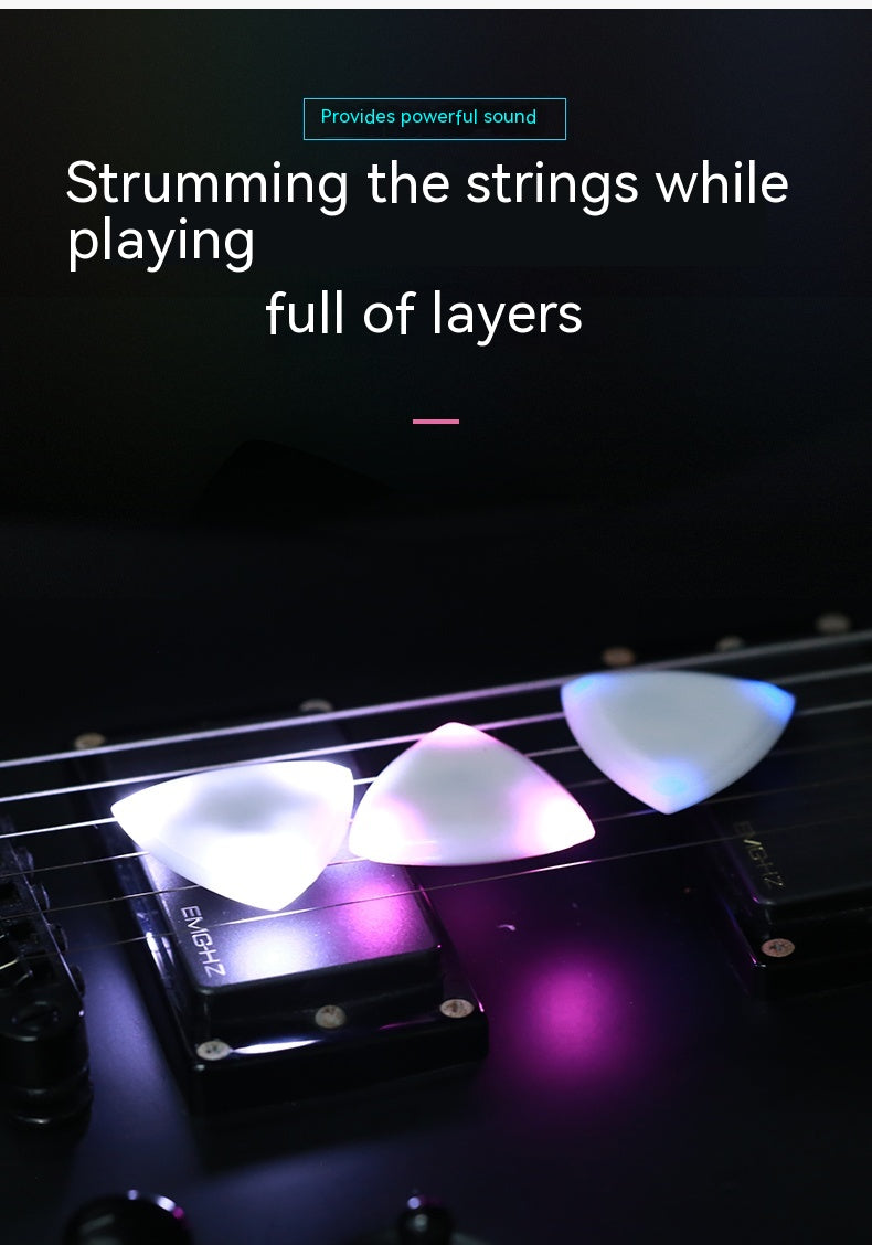 Japanese LED Lightning Touch Luminous Big Triangle Guitar Bass Pick