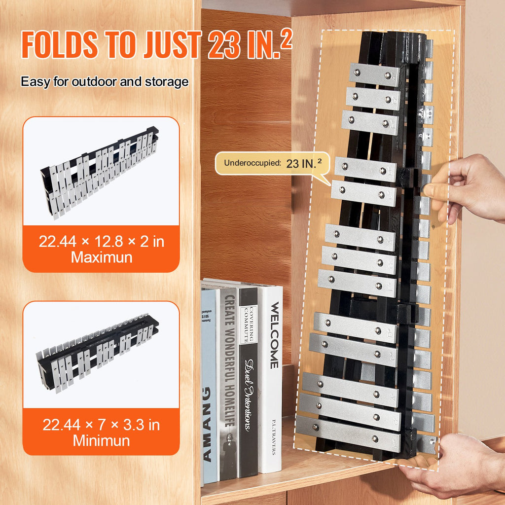 32 Note Glockenspiel Xylophone Bell Kit, Percussion Instrument With Mallets, Drum Sticks And Carrying Bag, Professional Glockenspiel Xylophone Percussion Instrument Set For Adults & Students