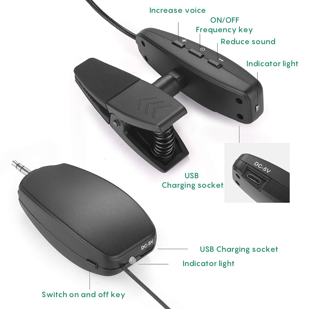 Saxophone Wireless Microphone Clipped To The Instrument