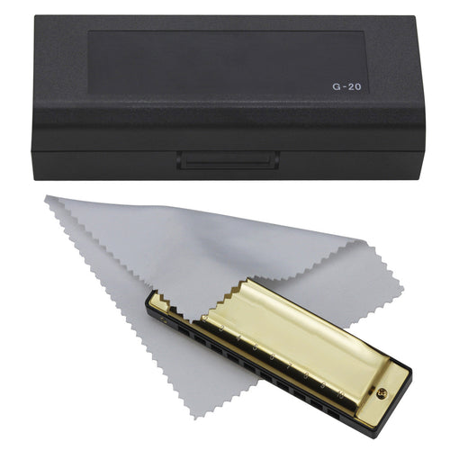 10 Hole 20 Tone G Harmonica Plastic Box Playing Instrument