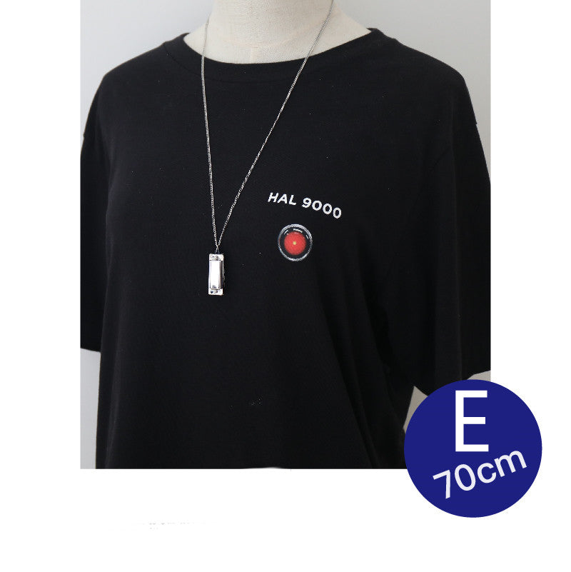 Harmonica Necklace That Can Be Blown, Cool, Literary And Artistic Whistle Couple Pendant Chain