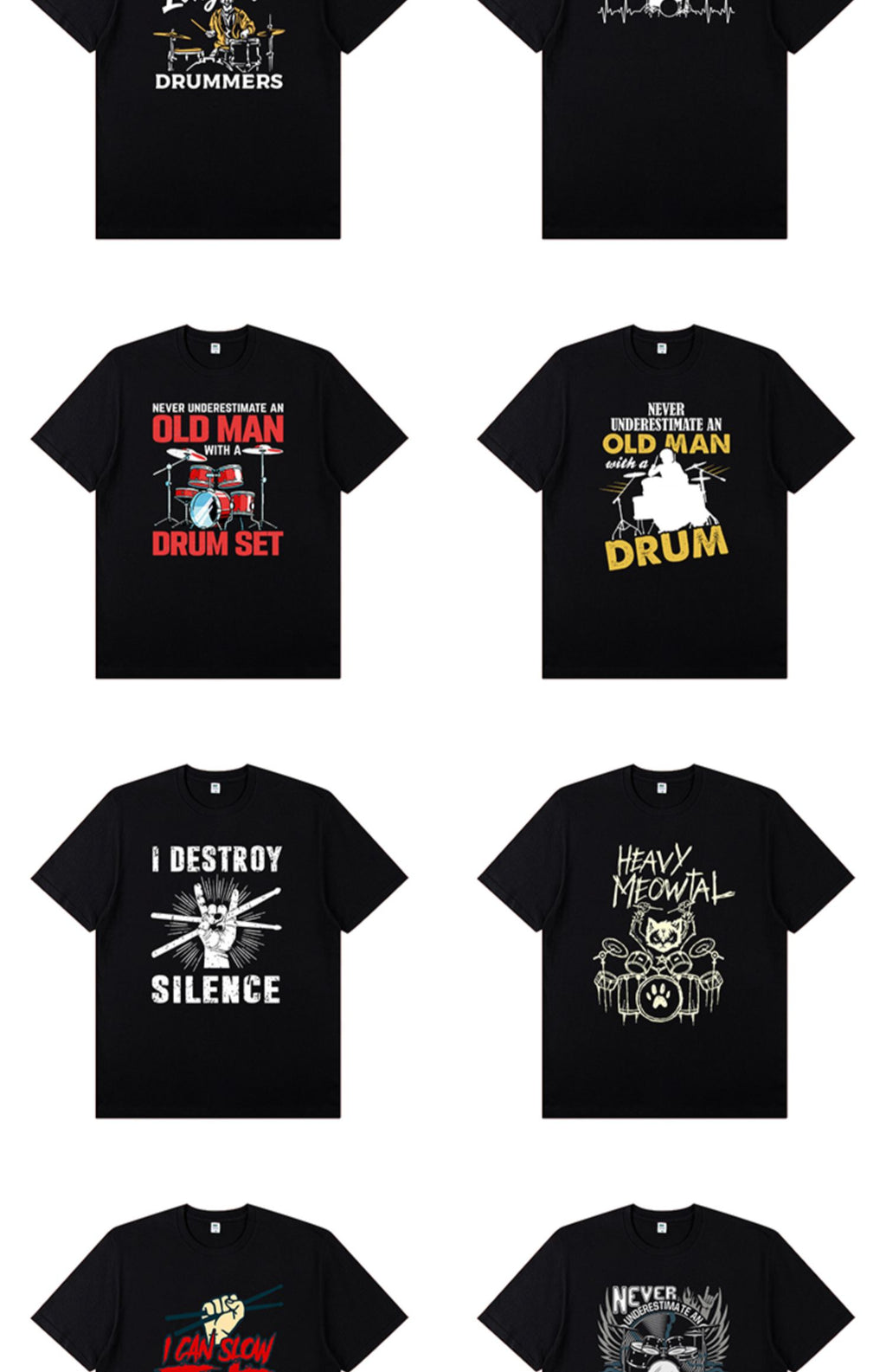 Drum Set Drum Stick Pattern Men's Short-sleeved T-shirt