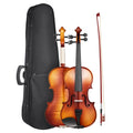 Violin 4/4 Full Size For Adults, Violin Fiddle Set For Beginners Student With Hard Case,Rosin, Bow,Shoulder Rest,Bridge,Extra Strings,Professional Solidwood Instrument (Glossy Brown Patterned)
