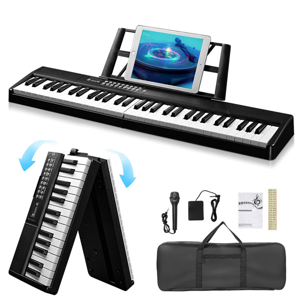 61 Key Half Hammer Keyboard, Portable And Foldable, Black Electronic Keyboard,  Prohibited From Selling AM