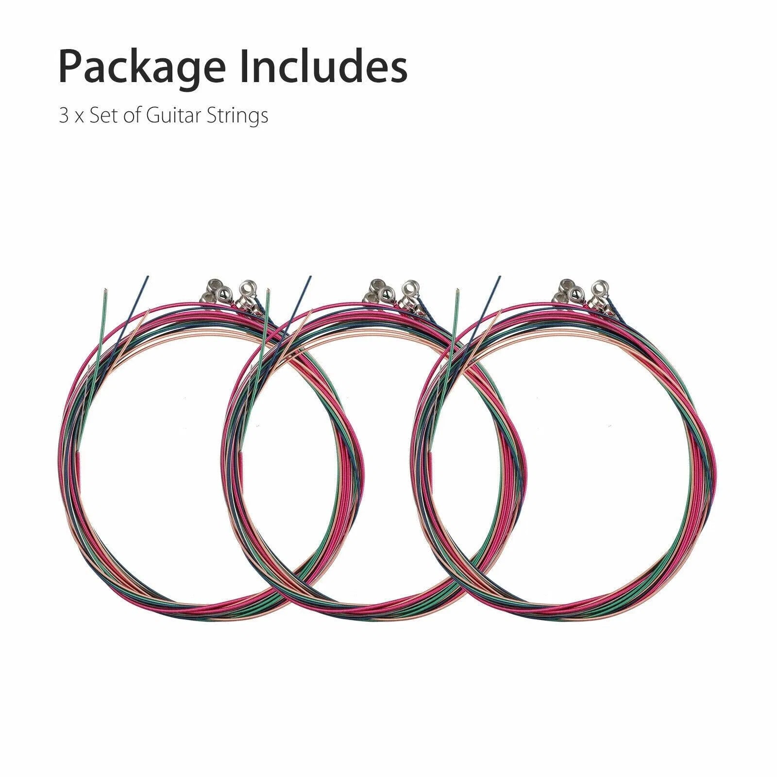 3 Sets Of 6 Guitar Strings Replacement Steel String For Acoustic Guitar 1st-6th
