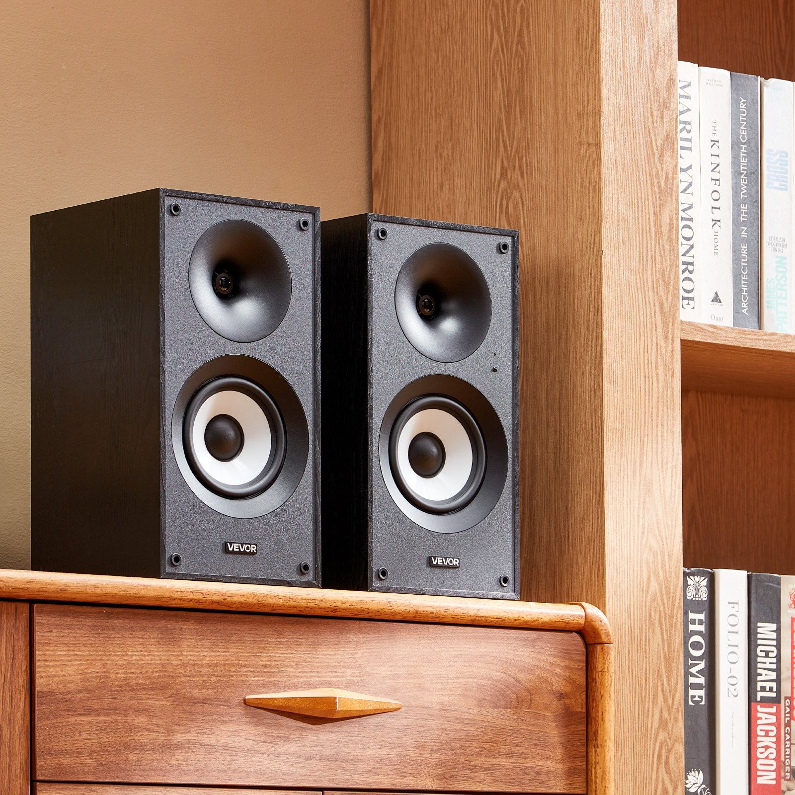 Active Powered Bookshelf Studio Monitor Speakers 25W X2 Bluetooth Coaxial Stereo