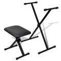 Adjustable keyboard stand and stool set